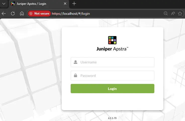 Apstra Web-UI Login Page